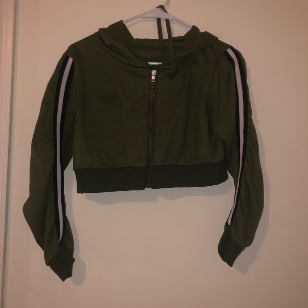 Cropped zip up hoodie